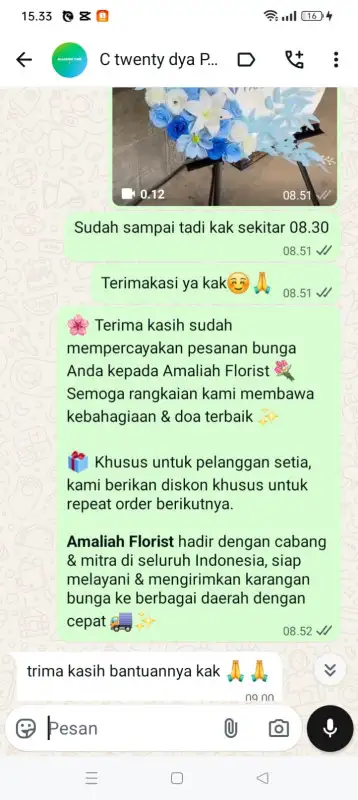 Testimonial krans bunga GORONTALO