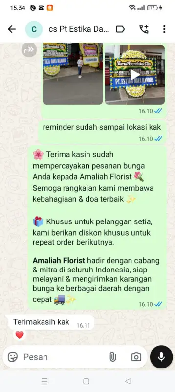 Testimonial Papan Bunga duka GORONTALO