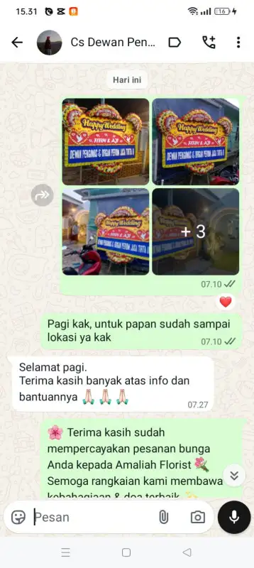 Testimonial papan bunga GORONTALO